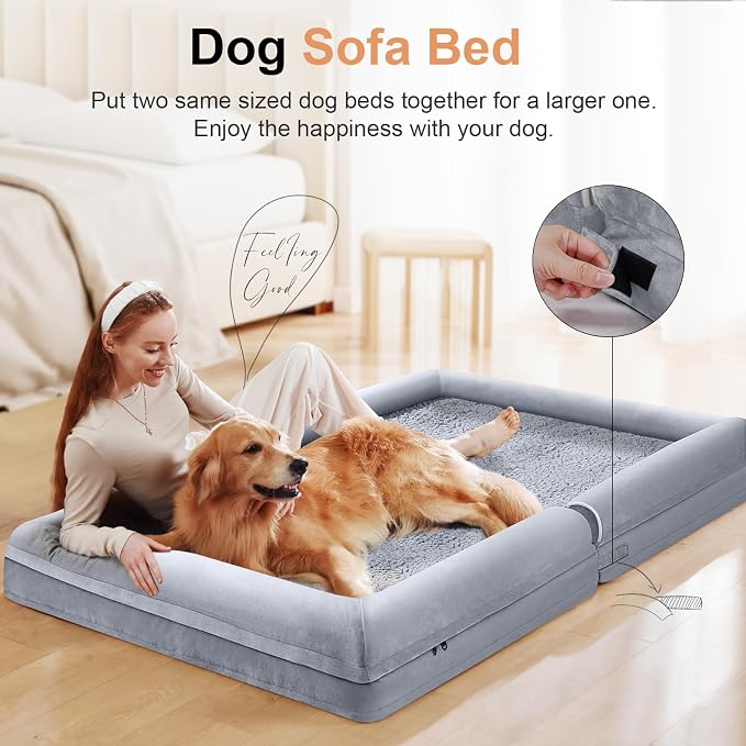 Large Dog Bed Orthopedic Washable: Jumbo Dog Bed Bolster Extra Large Dogs Egg - Image 3