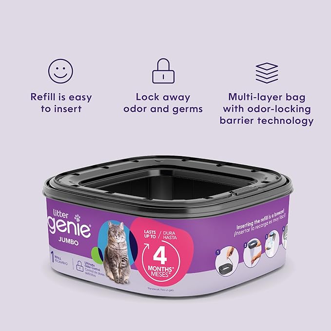 Litter Genie Refill Bags | Jumbo 2-Pack, 56 Total ft | Up to 8 Months of Supply - Image 6