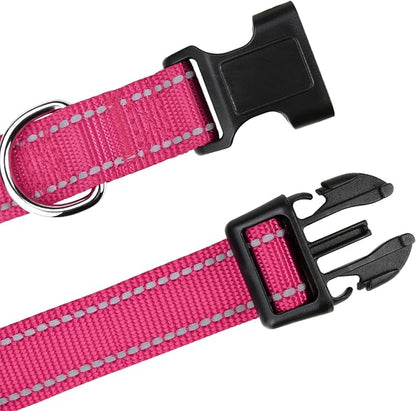 TagME Reflective Nylon Dog Collars, Adjustable Classic Pet Collar - Image 4