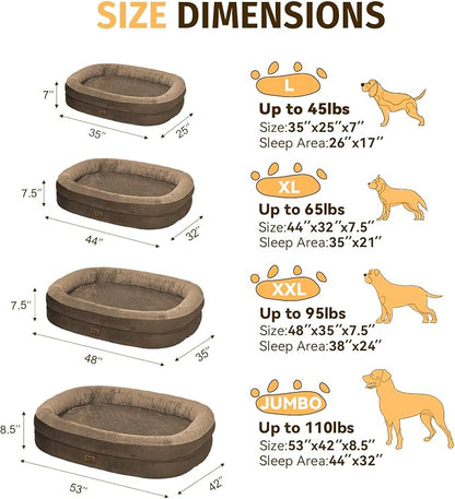 Orthopedic Waterproof Large Dog Bed: Memory Foam Washable Dog Bed - Image 2
