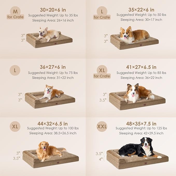 EHEYCIGA Memory Foam Dog Bed Large Size Dogs, Orthopedic Dog Bed Large - Image 2