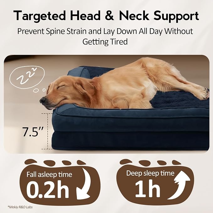 Large Orthopedic Dog Bed with Sides Big Dog Beds with Removable Washable Cover - Image 3