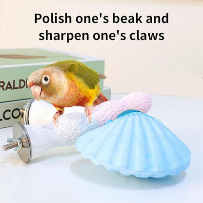 Bird Perches for Cage, Abrasive Surface High Calcium Mineral Parrot Perch Stand - Image 6