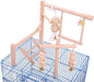 QBLEEV Bird Cage Play Stand Toy Set-Birdcage Wood Stands Hanging Chew Toys by QBLEEV