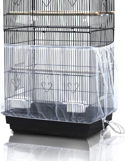 ASOCEA Bird Cage Seed Cather, Universal Adjustable Birdcage Cover Skirt Nylon by ASOCEA