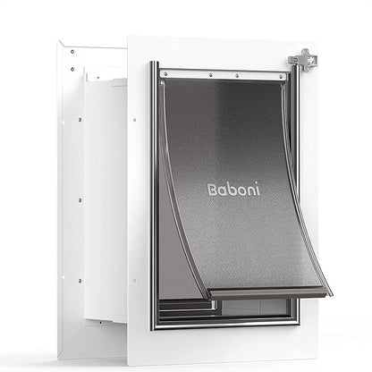 Baboni Pet Door for Wall, Steel Frame and Telescoping Tunnel, Aluminum Lock by Baboni