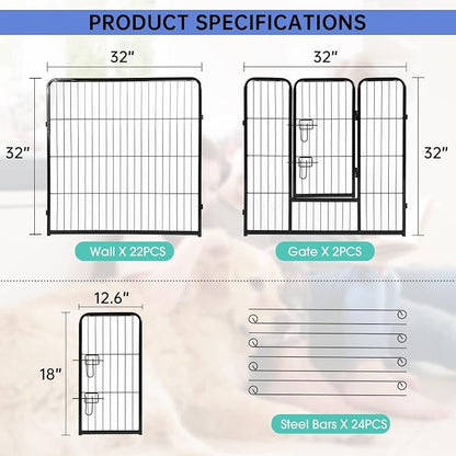BestPet | Dog Playpen | 32 Inch, 24 Panels | Heavy Duty Metal Pet Exercise Pen - Image 8