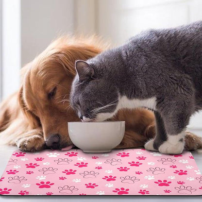 Dog Food Mat, Absorbent Water Bowl Mats Cat Pet Feeding Placemats Pink 24 * 32 - Image 7