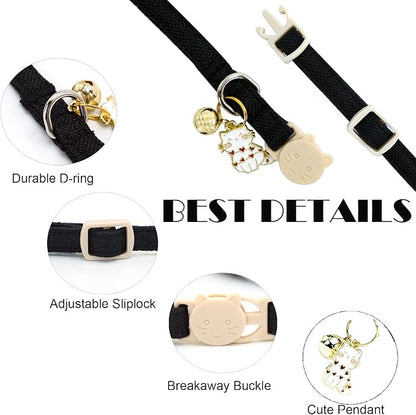 Elegant little tail 2 Pack Cat Collar- White Linnet Cat Collars Breakaway - Image 2