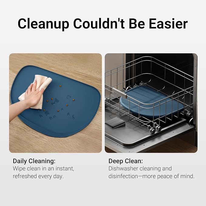 DownyPaws Cat Food Mats for Floors Waterproof, BPA Free Silicone Pet Feeding Mat - Image 9