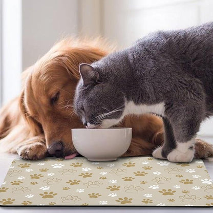 Dog Food Mat, Absorbent Water Bowl Mats Cat Pet Feeding Placemats Beige 24 * 32 - Image 7