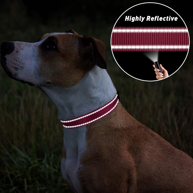 TagME Reflective Nylon Dog Collars, Adjustable Classic Pet Collar - Image 5