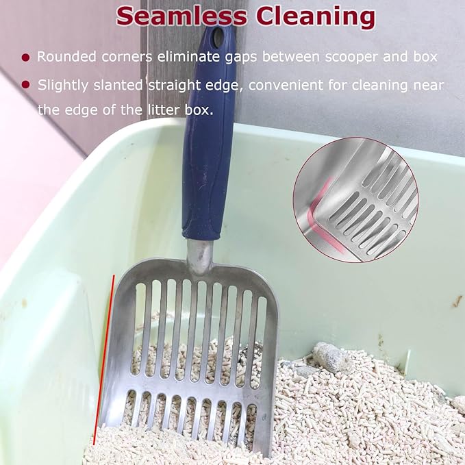 Cat Litter Scoop, Kitty Metal Scooper, Aluminum Alloy Sifter, Kitten Pooper - Image 3