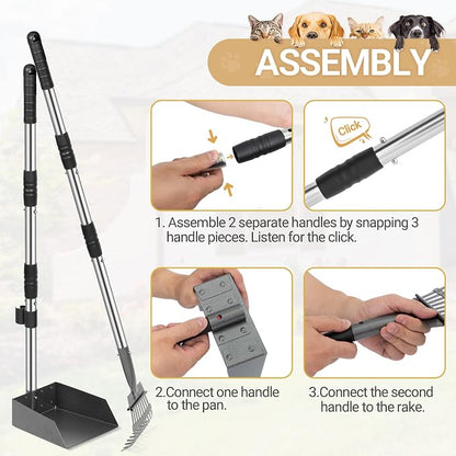 Heeyoo Dog Pooper Scooper, Dog Poop Tray and Rake Set, Pet Waste Removal Scoop - Image 4