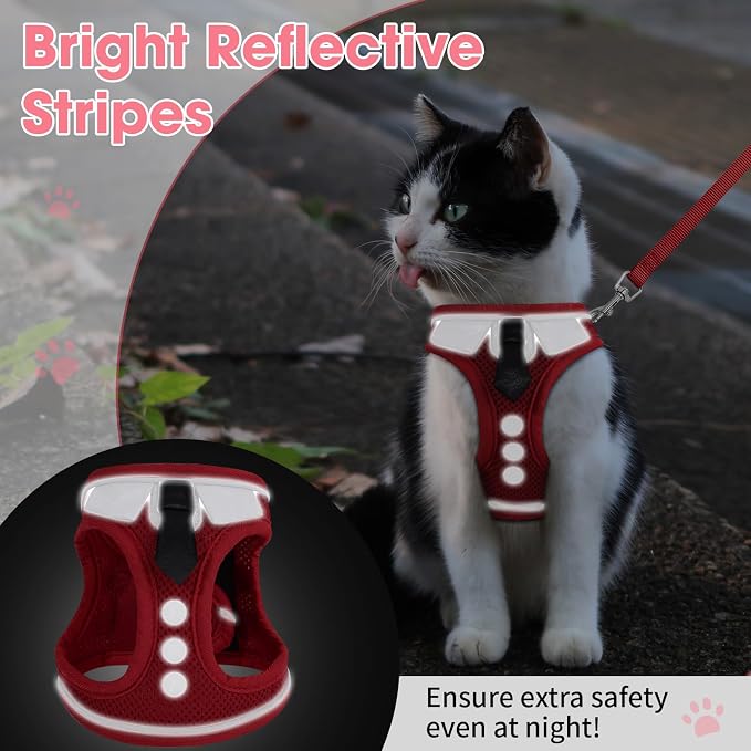 Cat Harness and Leash Set for Walking Escape Proof, Soft Adjustable Kitten - Image 3