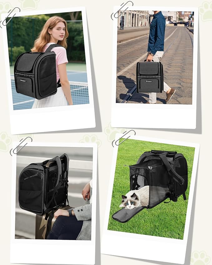 Cat Carrier Backpacks with Expandable Breathable Mesh, Pet Carrier Backpack - Image 7