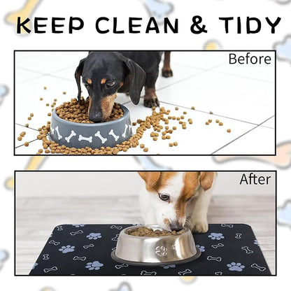 Pet Cat Dog Food Non Slip Mat for Water Bowl, Quick Dry Absorbent Feeding Mat - Image 5