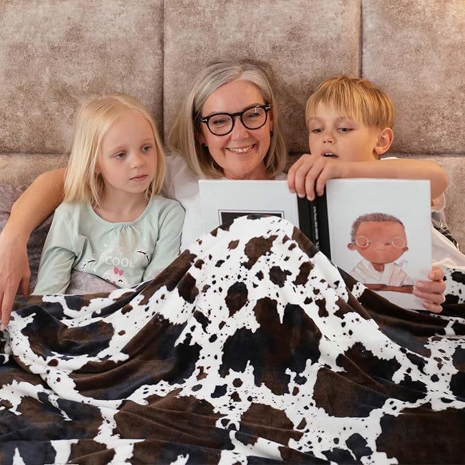 Bnuitland Cow Print Throw Blanket, Large Size 90x90 Inches - Image 5