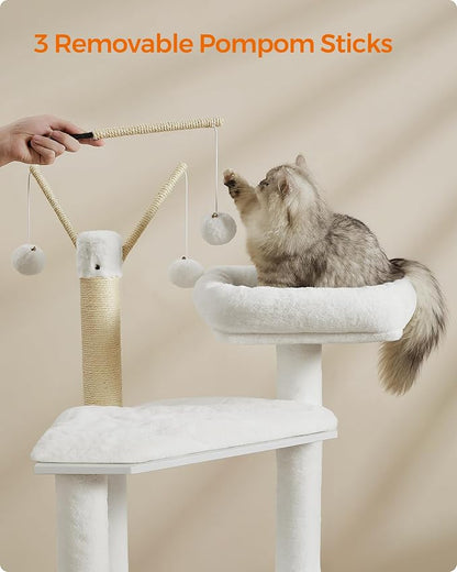 Feandrea Cat Tree with Litter Box Enclosure, 59-Inch Modern Cat Tower, 2-in-1 - Image 6