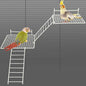 BNOSDM 4 PCS Bird Perches Platform, Stainless Steel Grid Platform by BNOSDM