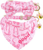 Faygarsle 2 Pack Pink Bow Pattern Cat Collar Set by Faygarsle