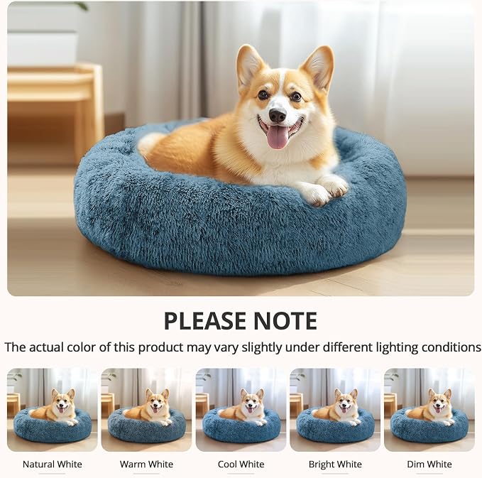 JOLLYVOGUE Calming Dog Bed Medium Size Dog, Anti-Anxiety Donut Medium Pet Bed - Image 8