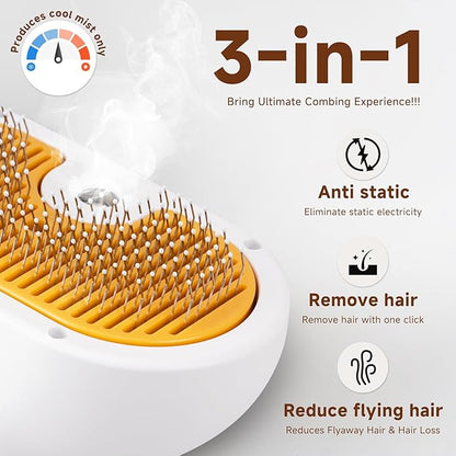 Pet Steam Brush for Dog & Cat – shower bath brush – Steam for Shedding & - Image 2