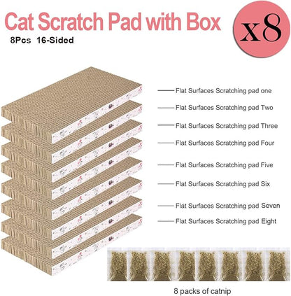8 Packs in 1 Cat Scratch Pad, Cat Scratcher Cardboard, Reversible, Durable - Image 2