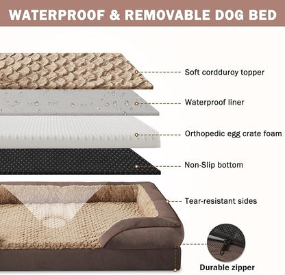 INVENHO Orthopedic Dog Bed for Extra Large Dogs, XXL Egg-Crate Foam Dog Couch - Image 4