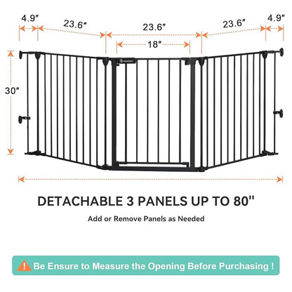 COMOMY 80" Extra Wide Baby Gate, Dog Gate - Image 7