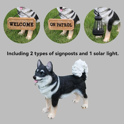 Akita Statue Outdoor Decorations – Outdoor Dog Statue Standing Black Akita - Image 4