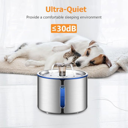 Cat Water Fountain, 84oz/2.5L Stainless Steel Pet Water Fountain, Automatic Dog - Image 4