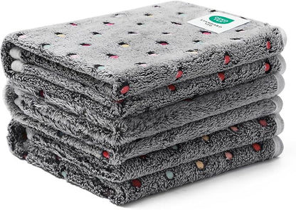 Luciphia 1 Pack 3 Blankets Super Soft Cute Dot Pattern Pet Blanket Flannel Throw by luciphia