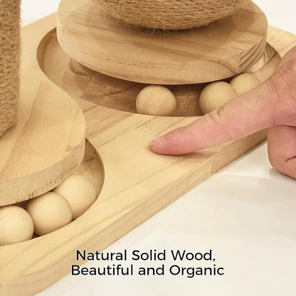 Cat Scratching Post, Wooden Cat Scratcher Toy - Image 5