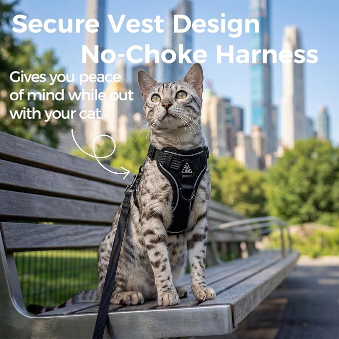 Cat Harness and Leash Set Escape Proof Tactical Large Kitten Harness Emotional - Image 3