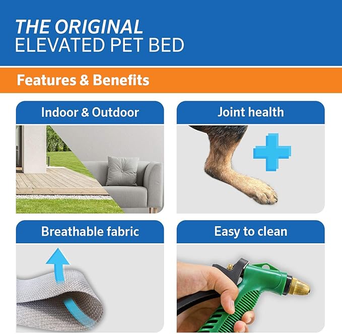 Gale Pacific Coolaroo The Original Cooling Elevated Dog Bed, Indoor and Outdoor - Image 3