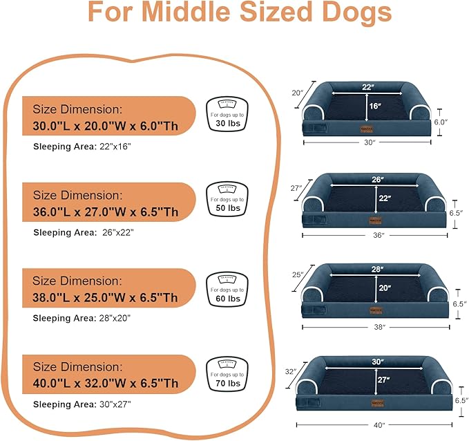 Large Dog Bed Orthopedic Washable: Beds Bolster XL Bed Large Big Dogs Egg Crate - Image 6
