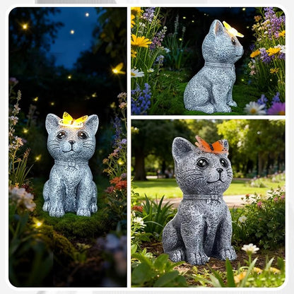 Solar Cat Garden Statues Outdoor Decor - Image 5