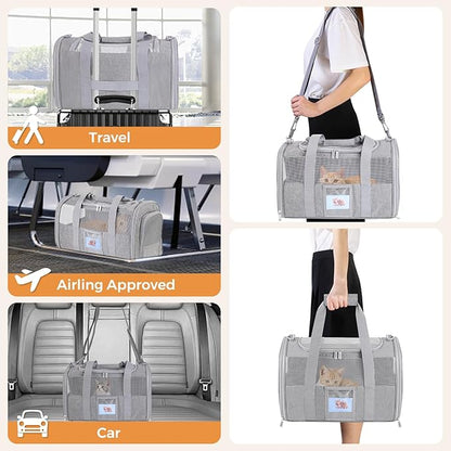 Soft Cat Carrier for Pets Up to 15 lbs, TSA Approved for Airline in-Cabin - Image 7