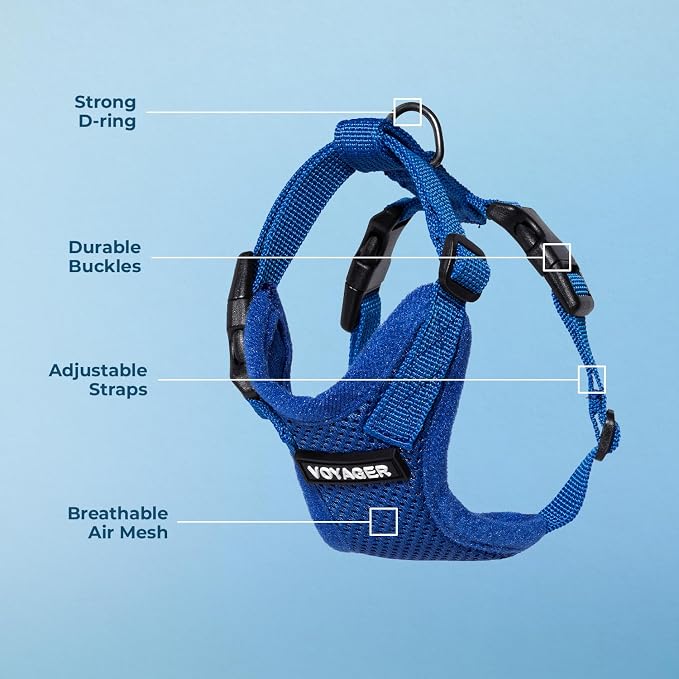 Voyager Escape-Proof Step-in Lock Cat Harness & 5ft Neoprene-Handle Leash Set - Image 3