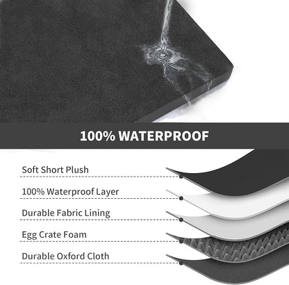 Plush Dog Bed for Medium Dogs, Waterproof Dog Crate Mat Orthopedic Egg Crate - Image 6