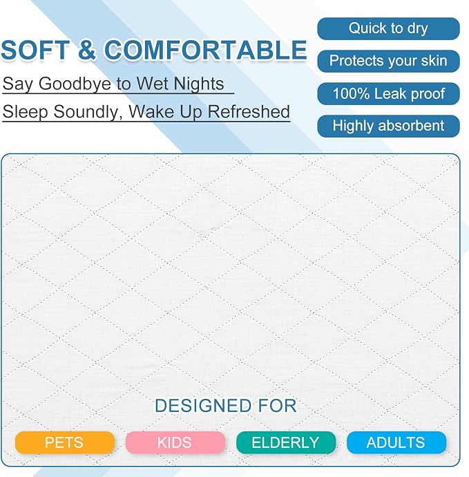 OUTCREATOR® Washable Bed Pads 34" x 56", Incontinence Mattress Protector - Image 5