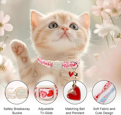 2 Pack Valentines Cat Collars - Image 3