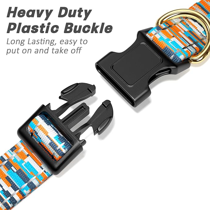 Reflective Dog Collar for Medium Dogs, Cute Boho Adjustable Heavy-Duty Nylon - Image 4