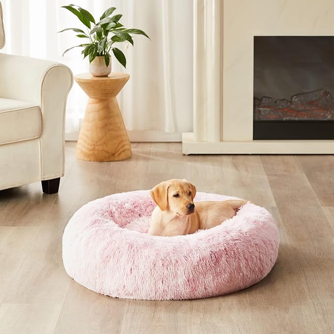 WNPETHOME Calming Dog Bed & Cat Bed Donut, Faux Fur Self-Warming Donut Cuddler - Image 6
