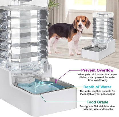 Automatic Dog Water Dispenser: White 9L Stainless Steel Gravity Feeder - Image 5