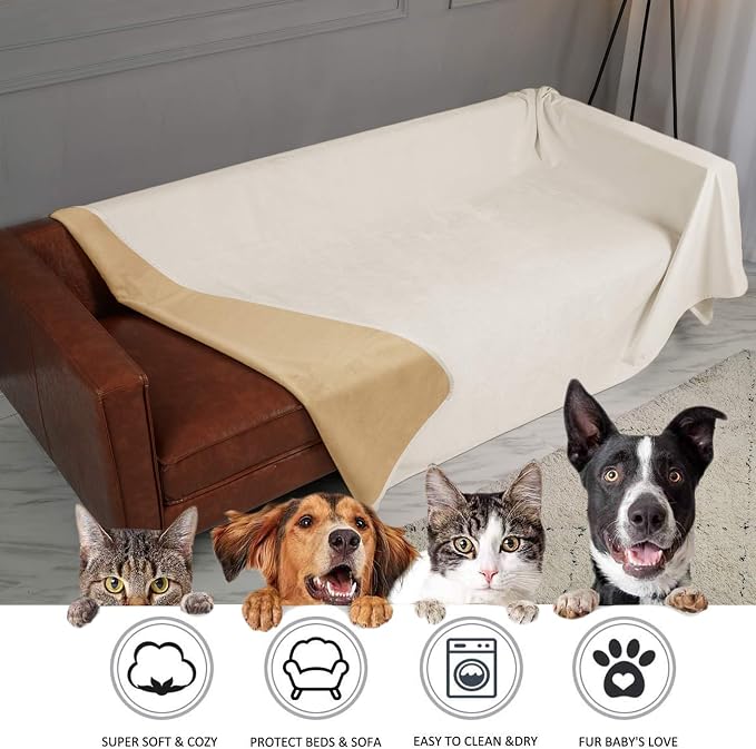 Ameritex Pet Bed Blanket Reversible 100% Waterproof Velvet Super Soft - Image 4