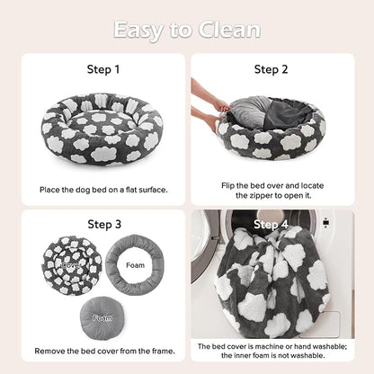JOEJOY Donut Small Dog Bed, Round Cat Beds - Image 6