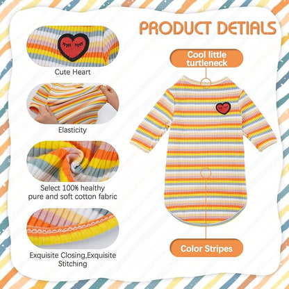 DENTRUN Hairless Cats Shirt Breathable Cat Daily Wear Clothes Stripe Vest - Image 4