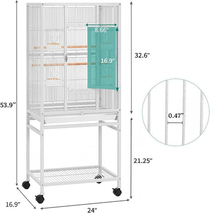 DWVO 53.9-Inch Metal Bird Cage: Large Parrot Cages - Image 2